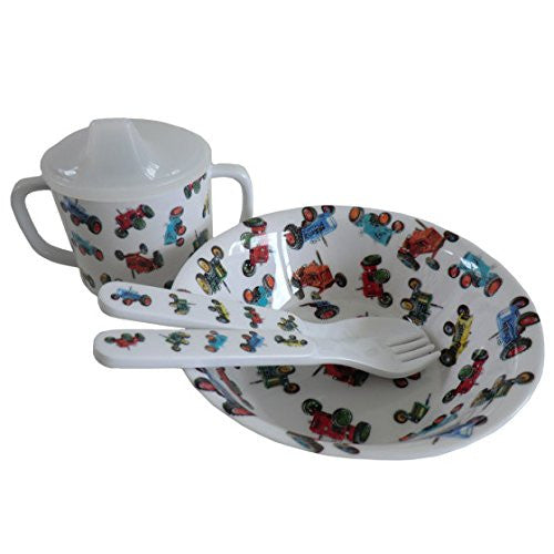 tractor melamine feeding set - hanrattycraftsgifts.co.uk