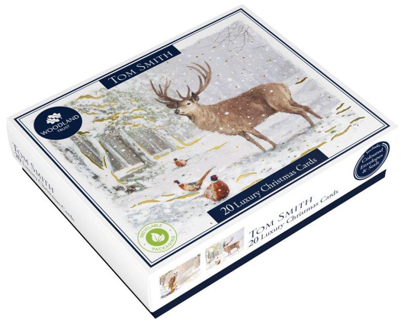 BOX 20 LUXURY CARDS WINTER ANIMALS