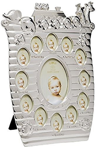 Lesser and Pavey - Little Treats Silver Plated Noahs Ark First Year Frame - hanrattycraftsgifts.co.uk