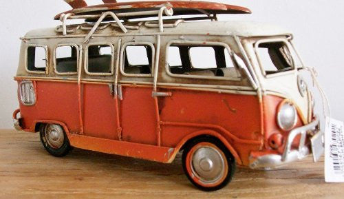 Camper Van Surf Board Ornament 16cm *Hand Painted* - hanrattycraftsgifts.co.uk