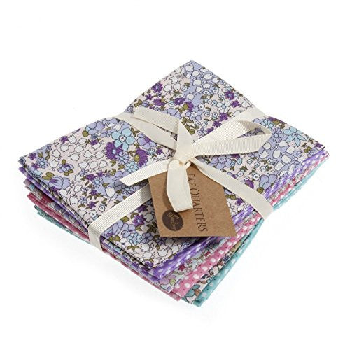 Sew Easy Fat Quarter Fabric Bundle Pastel Wildflowers - per pack of 6 - hanrattycraftsgifts.co.uk