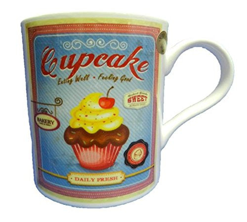 Retro Cupcake Mug Three Colours One Selected At Random On Despatch - hanrattycraftsgifts.co.uk