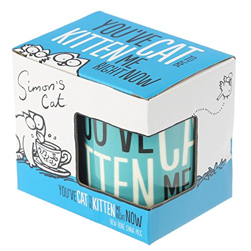 Puckator Simon's Cat Mug in Fine China - Blue, White, Black, 12 x 8.5 x 9.5 cm - hanrattycraftsgifts.co.uk