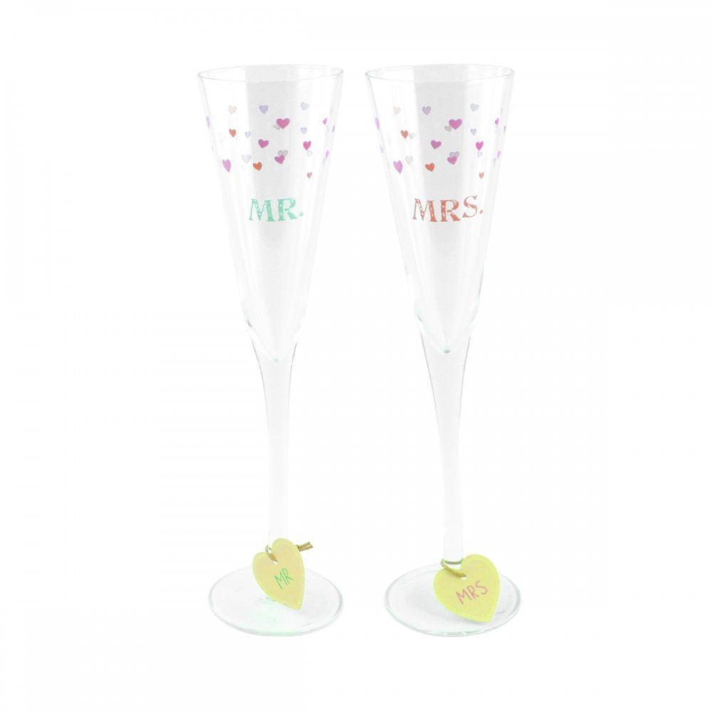 Wedding Boutique Mr and Mrs Champagne Flutes - hanrattycraftsgifts.co.uk