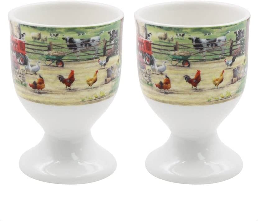 The Leonardo Collection Macneil Farmhouse gg Cups (Set of 2), Fine China, Boxed