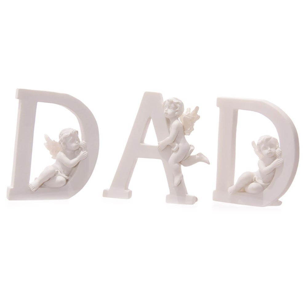 White Cherub D A D Letters - Set of 3 Letters - hanrattycraftsgifts.co.uk