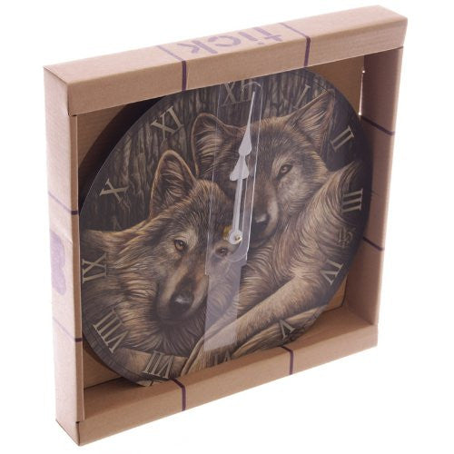 Puckator CKP85 Lisa Parker Clock with Wolves 3 x 30 x 30 cm - hanrattycraftsgifts.co.uk