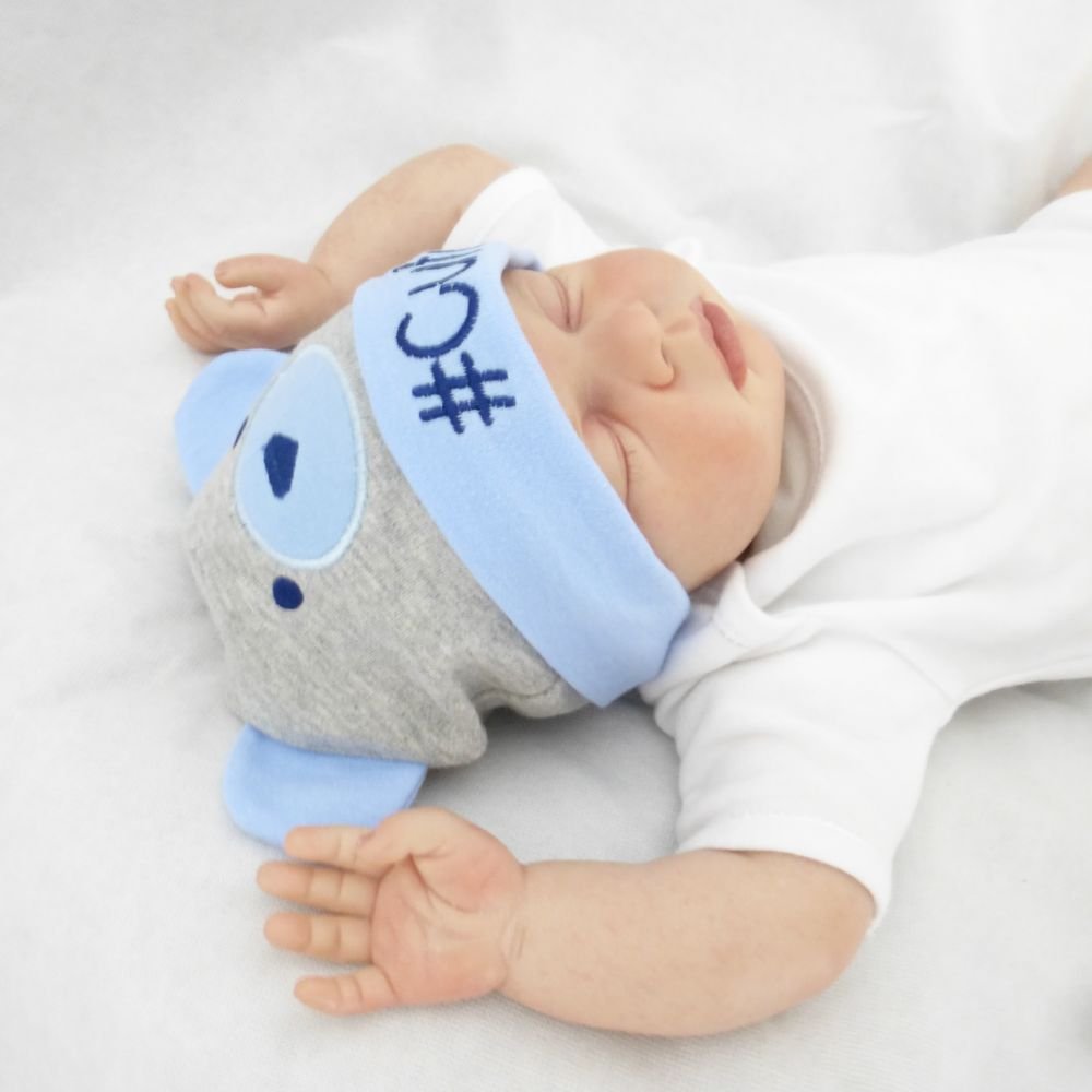 Boys Hat and Socks Set 0-6 Months Grey/Blue - hanrattycraftsgifts.co.uk
