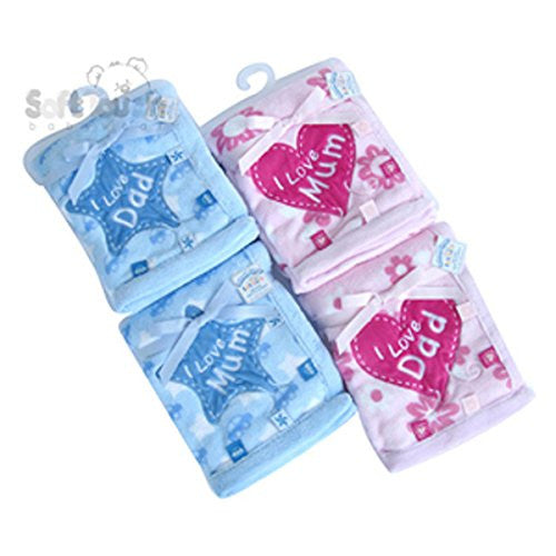 soft touch infants wrap one supplied pinkor blue love dad or love mum (please message choice) - hanrattycraftsgifts.co.uk