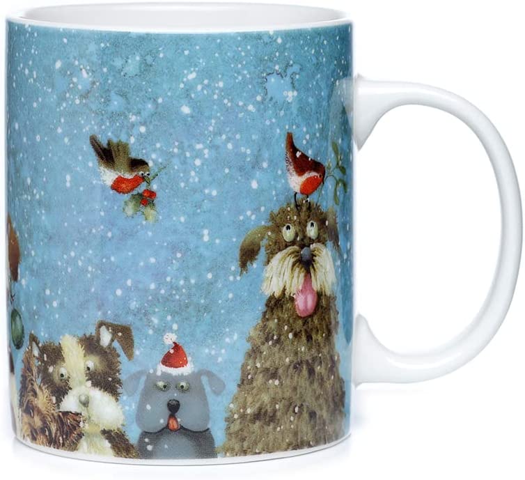 Puckator Jan Pashley - Porcelain mug with Christmas dogs