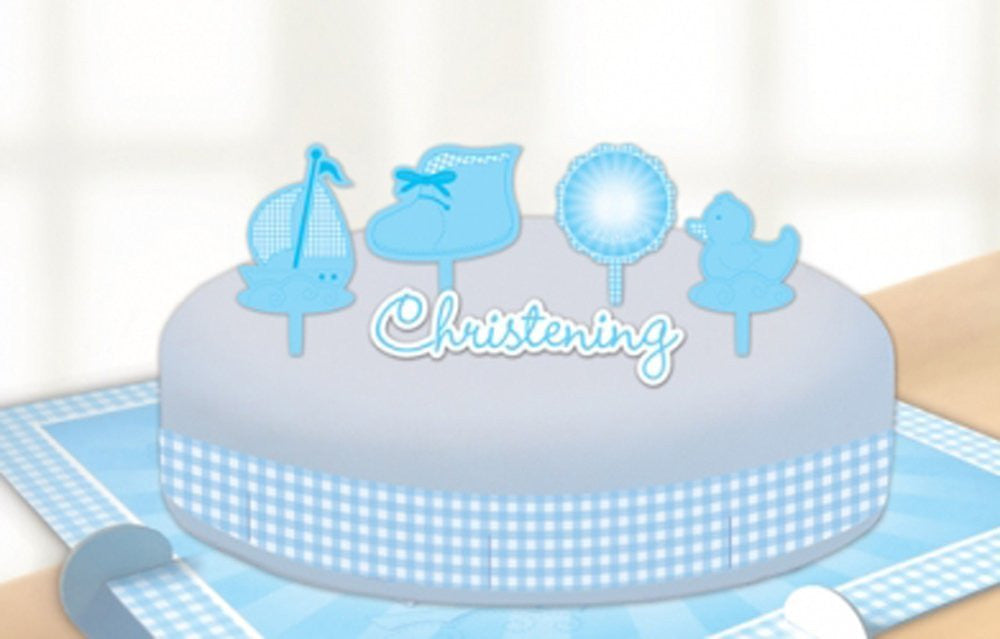 Amscan Christening Booties Cake Decorating Kits, Blue - hanrattycraftsgifts.co.uk