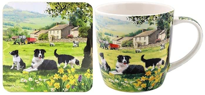Collie & Sheep Mug and Coaster