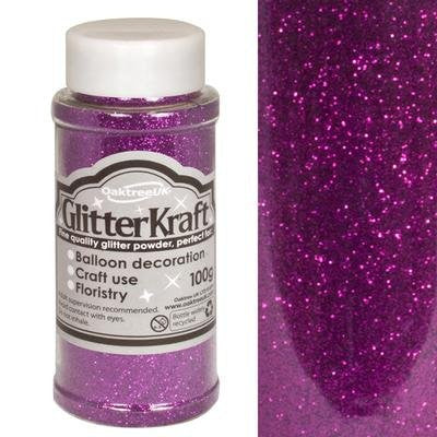 Balloon Decoration / Craft Glitter - Glitter Kraft Amethyst Purple Powder 100g - hanrattycraftsgifts.co.uk