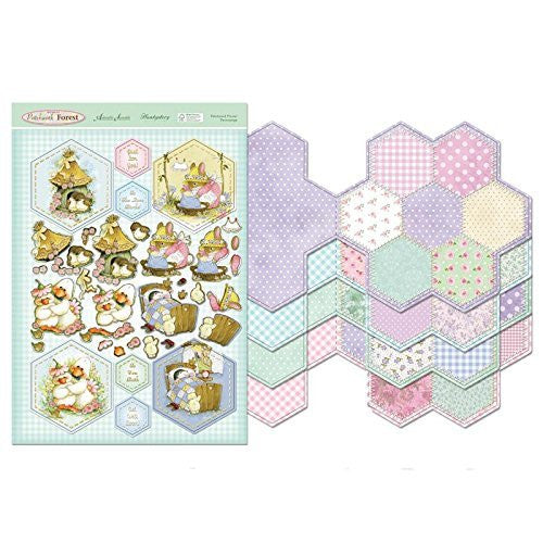 hunkydory return to patchwork forest patchwork flower card kit - hanrattycraftsgifts.co.uk