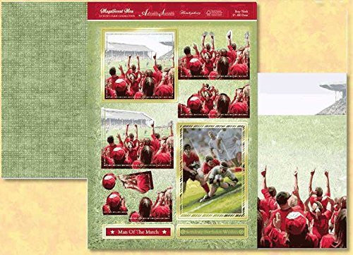 Hunkydory Magnificent Men FOOTBALL & RUGBY decoupage TOPPERS & CARD - hanrattycraftsgifts.co.uk