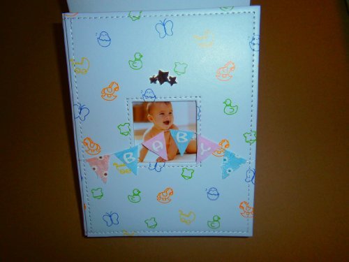 baby photo album white and baby bunting on front - hanrattycraftsgifts.co.uk