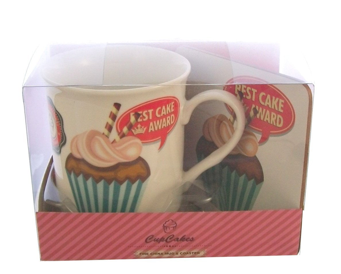 cupcakes mug coaster set two designs one supplied - hanrattycraftsgifts.co.uk