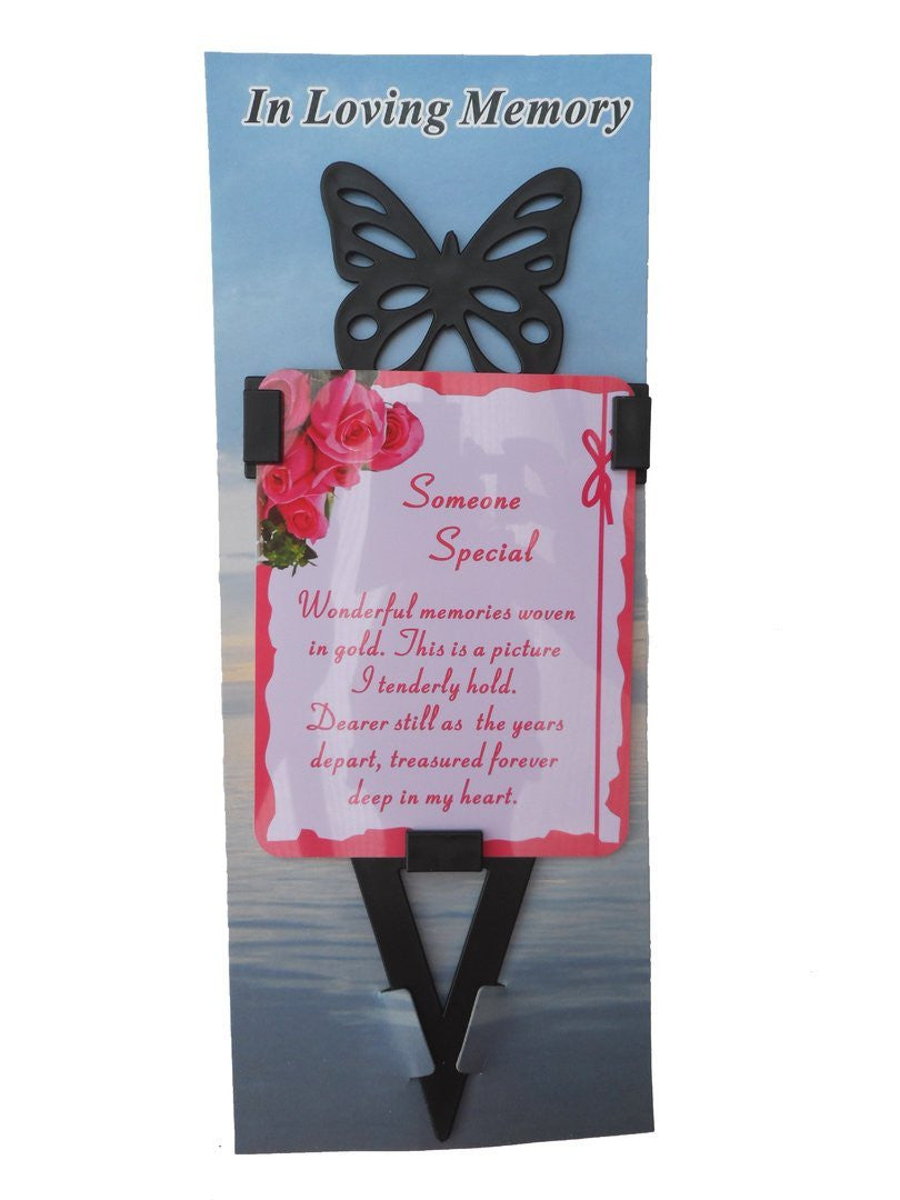 Someone Special Memorial Laminated Card With Butterfly Stake Holder And Special Message By Homestreet - hanrattycraftsgifts.co.uk