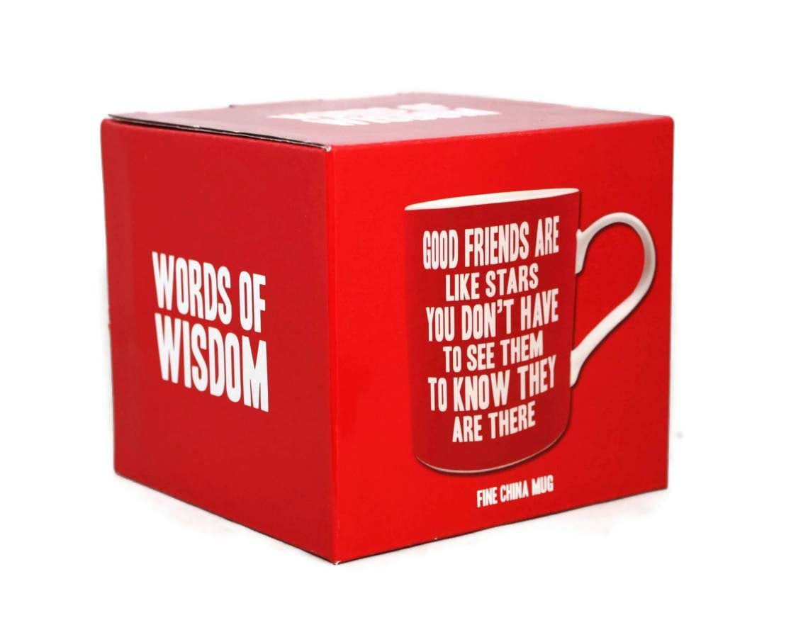 Good Friends Are Like Stars Words Of Wisdom Fine China Mug - hanrattycraftsgifts.co.uk