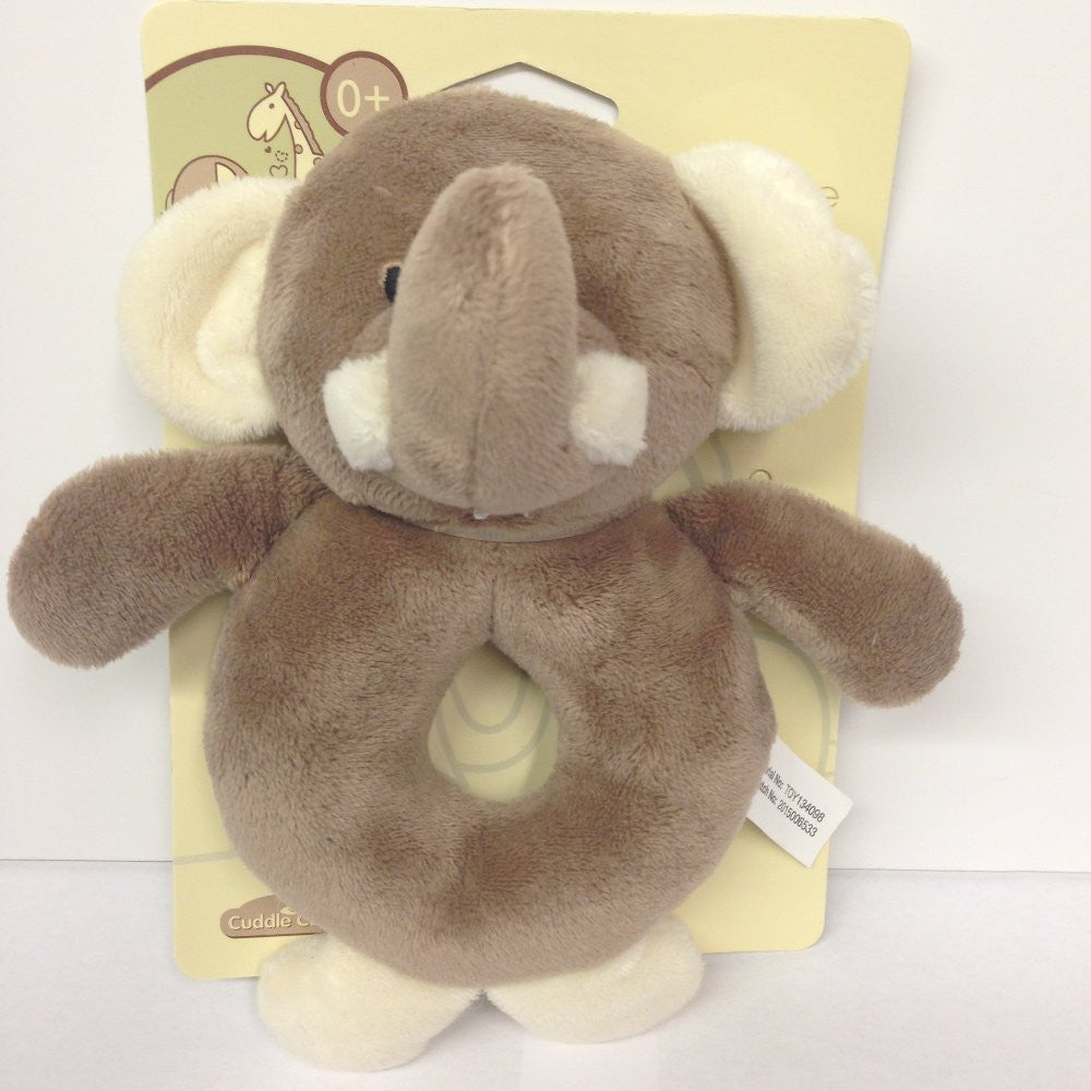 Elli & Raff Plush Ring Rattle (Pair) Elephant & Giraffe - hanrattycraftsgifts.co.uk