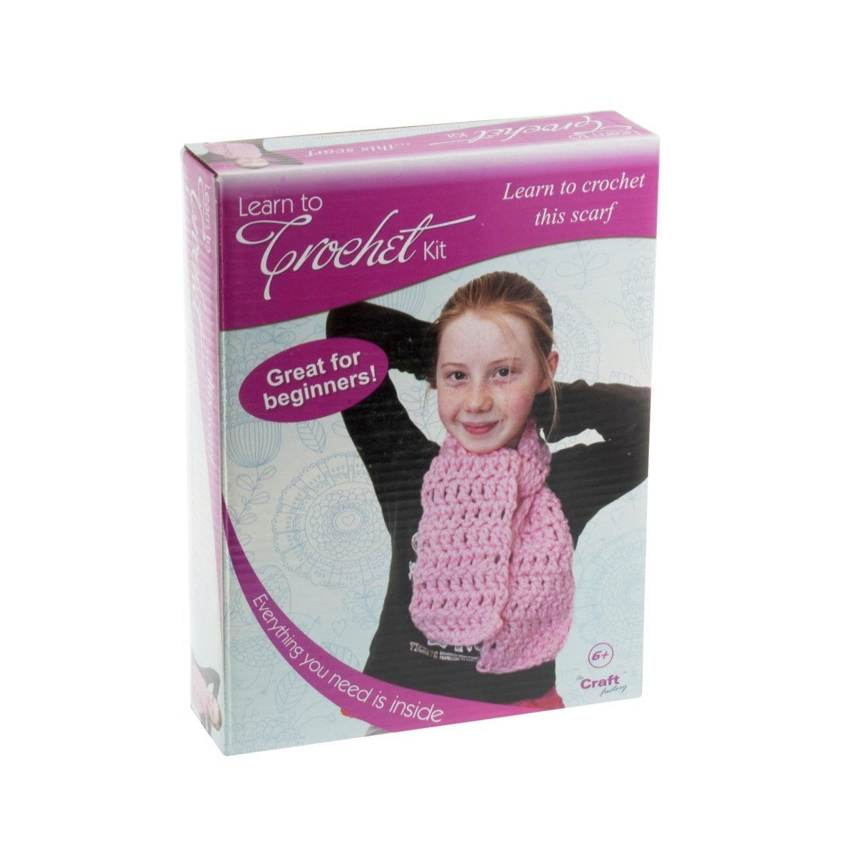 The Craft Factory CF203 Learn to Crochet Kit | Scarf - hanrattycraftsgifts.co.uk