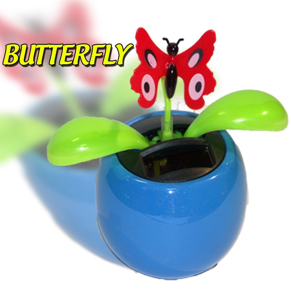 SOLAR POWERED FLIP FLAP TOYS DANCING ORNAMENT FLOWERS BUTTERFLY - hanrattycraftsgifts.co.uk