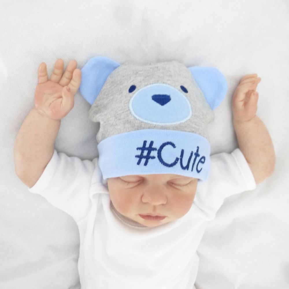 Boys Hat and Socks Set 0-6 Months Grey/Blue - hanrattycraftsgifts.co.uk