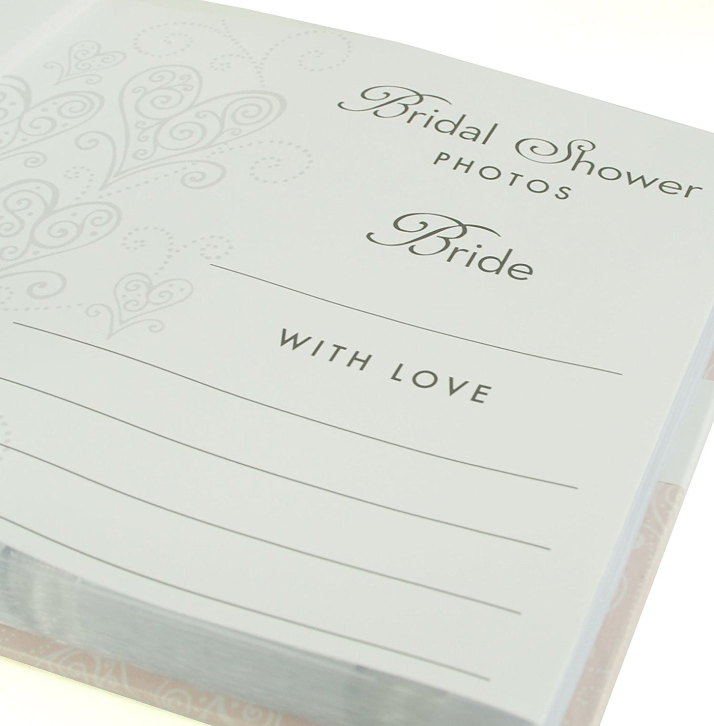 Love & Cherish Pearlised Paperwrap Bridal Shower Photo Album Wedding Gift - hanrattycraftsgifts.co.uk
