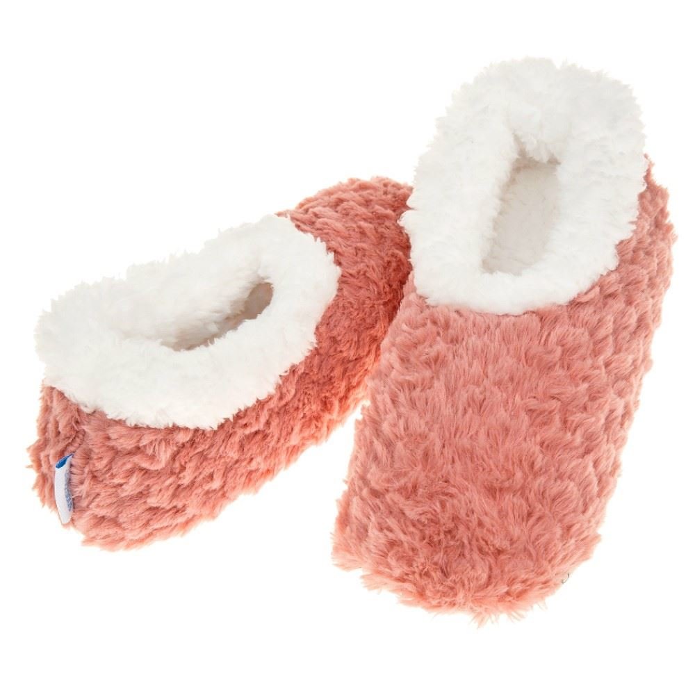Ladies Super Soft Rose Textured Fur-Like Fabric Snoozies Slippers - hanrattycraftsgifts.co.uk