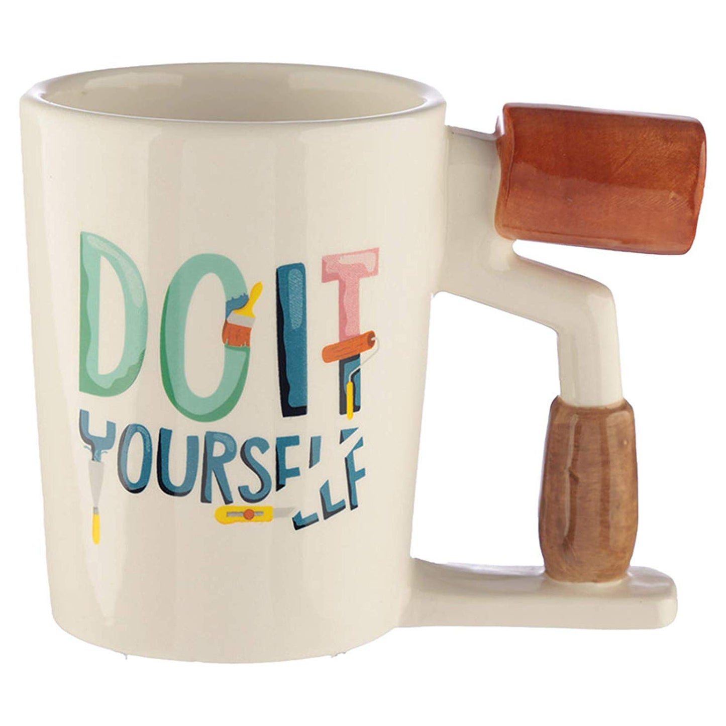 Paint Roller Shaped Handle Ceramic Mug - hanrattycraftsgifts.co.uk