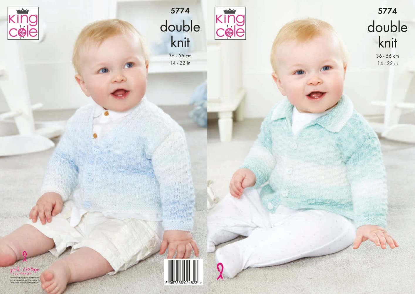King Cole 5774 Baby DK Cardigan Knitting Pattern