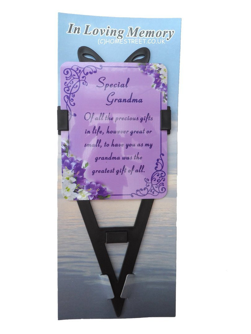 Grandma Memorial Laminated Card With Butterfly Stake Holder And Special Message By Homestreet - hanrattycraftsgifts.co.uk