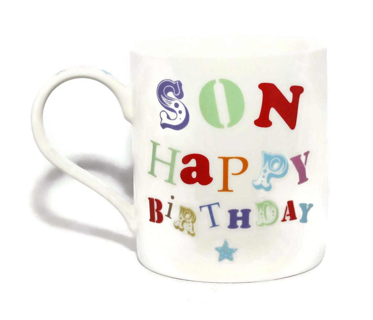 Son Happy Birthday China Gift Mug - hanrattycraftsgifts.co.uk