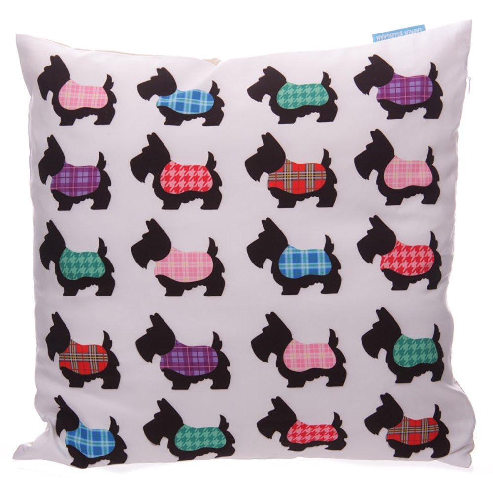 Scottie Dog Lauren Billingham Printed Cushion Cover - hanrattycraftsgifts.co.uk
