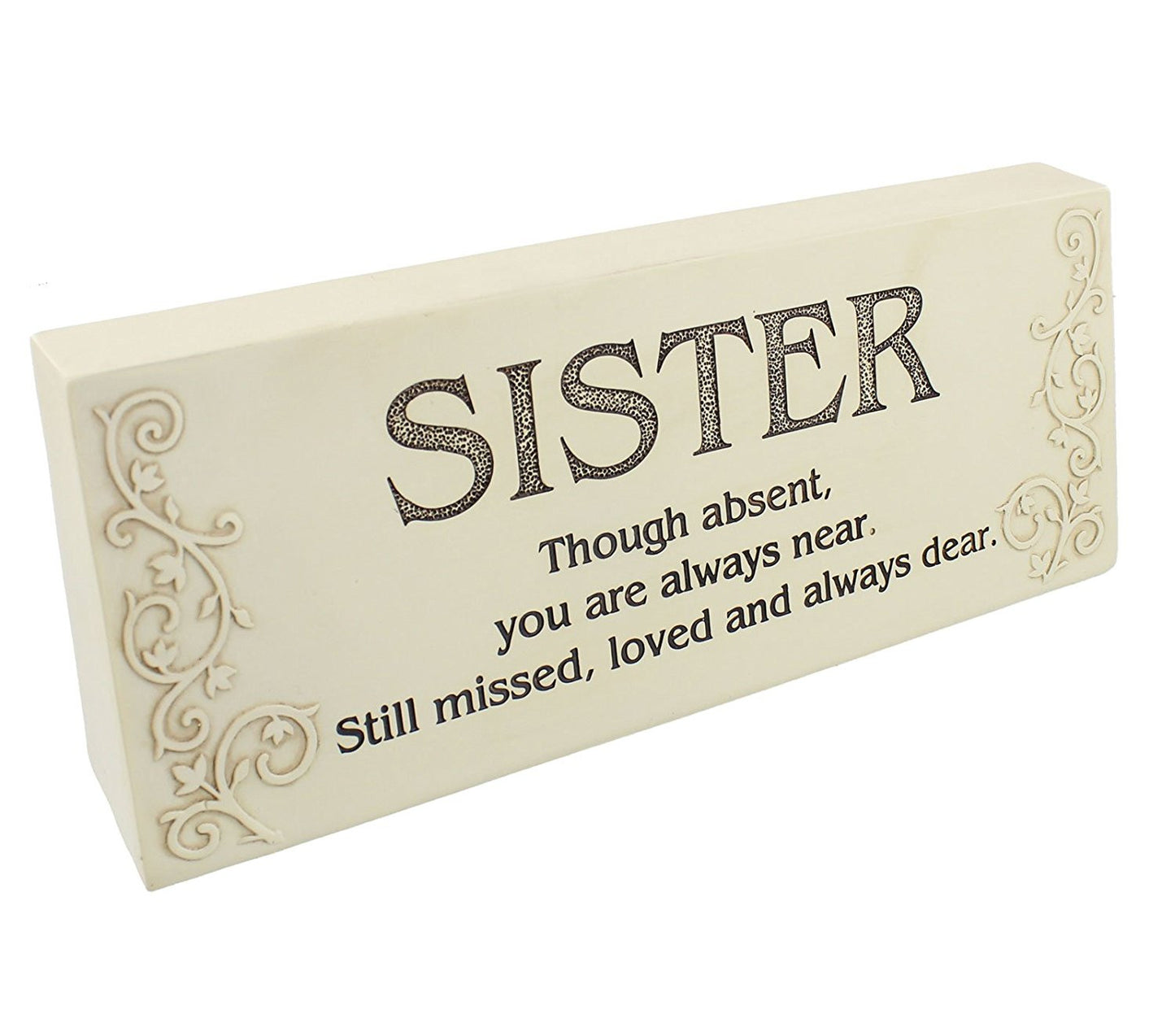 Graveside Memorial Ornaments - Block Plaque Sister - hanrattycraftsgifts.co.uk
