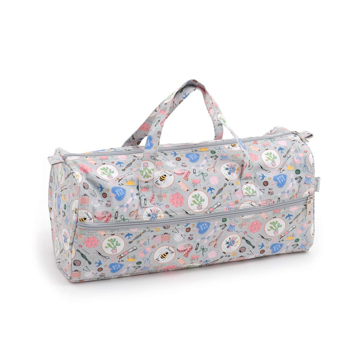 Knitting Bag (Fabric Handles) - Homemade | Hobby Gift MR469886 | 15x42x17½ cm - hanrattycraftsgifts.co.uk