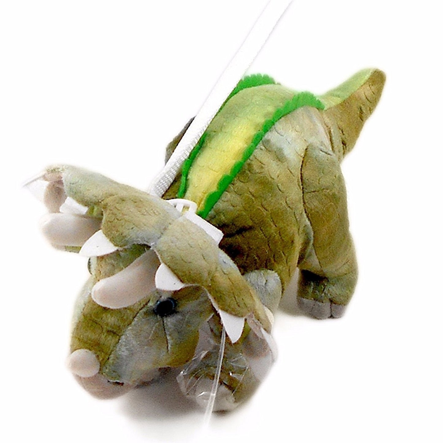 WALK-A-PETS - Plush 16" TRICERATOPS Soft Toy On Rigid Lead (white or red) - hanrattycraftsgifts.co.uk