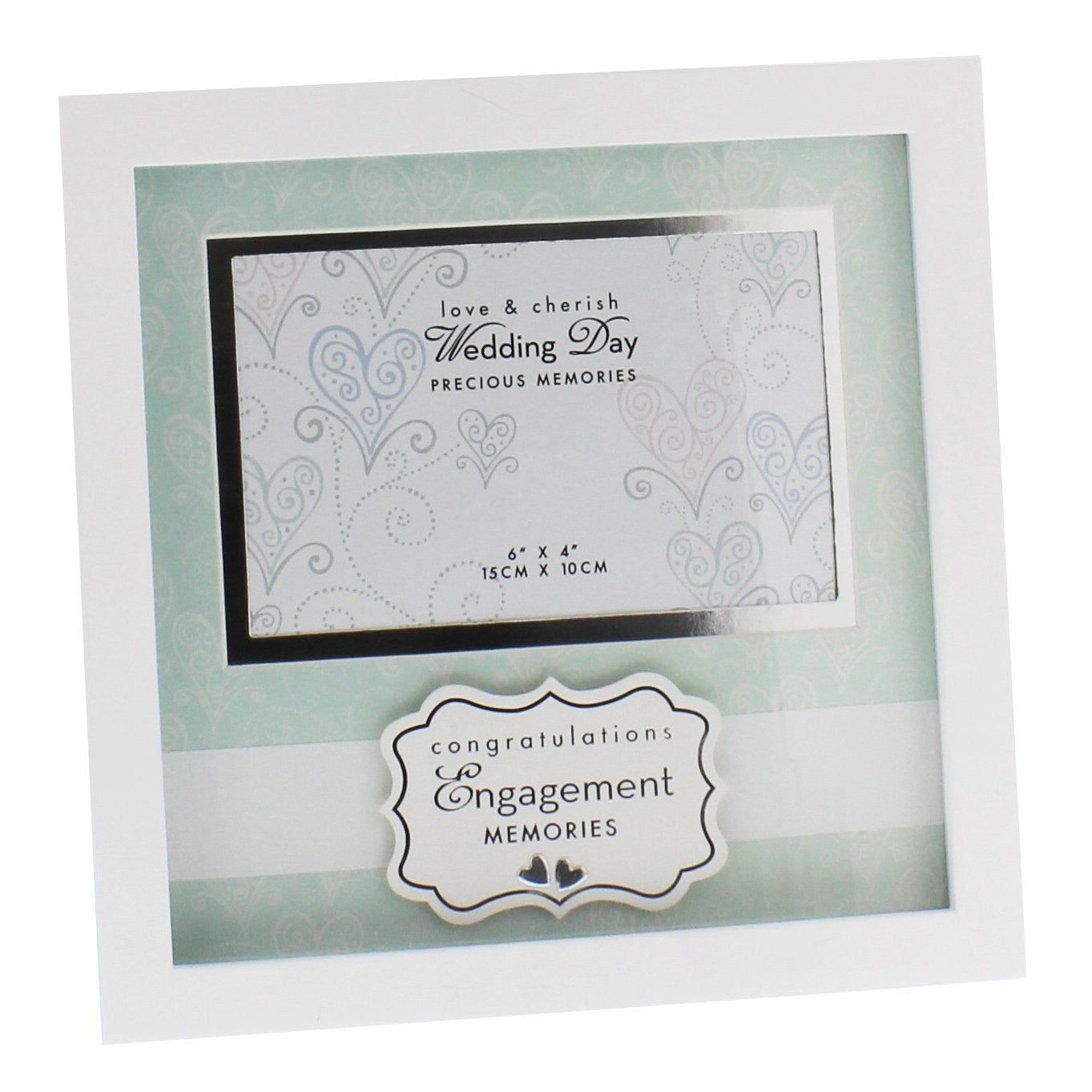 Love & Cherish Wedding White MDF Frame 6" x 4" Engagement - hanrattycraftsgifts.co.uk