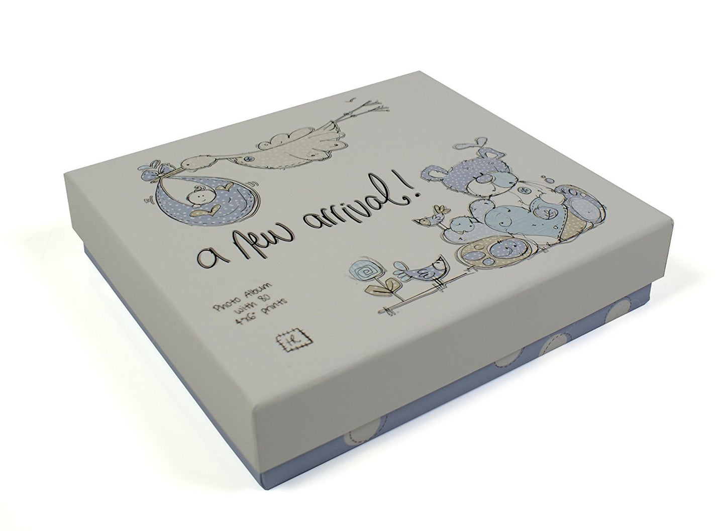 Tracey Russell Designer Blue New Arrival Baby Photo Album - hanrattycraftsgifts.co.uk