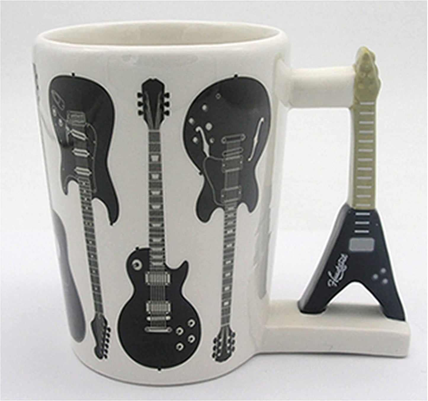 Puckator Headstock Rock Guitar Shaped Ceramic Mug with Handle Mug for Hot Drinks, Decorative Gift Box, for Home or Kitchen