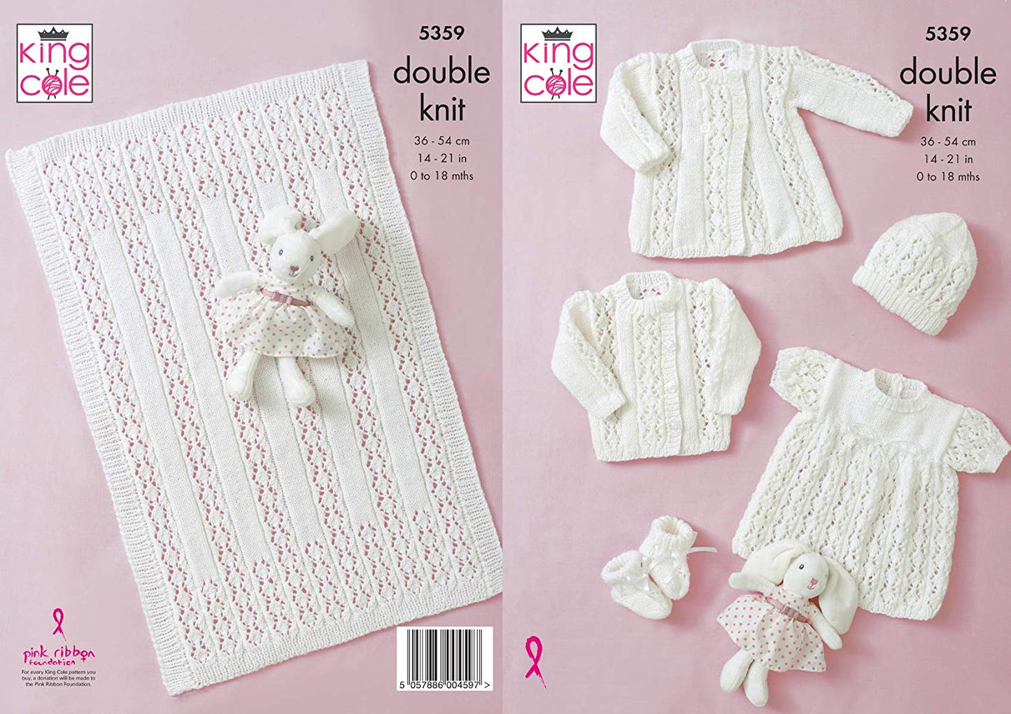 King Cole 5359 Knitting Pattern Baby Coat Jacket Top Hat Bootees Blanket in Comfort DK - hanrattycraftsgifts.co.uk