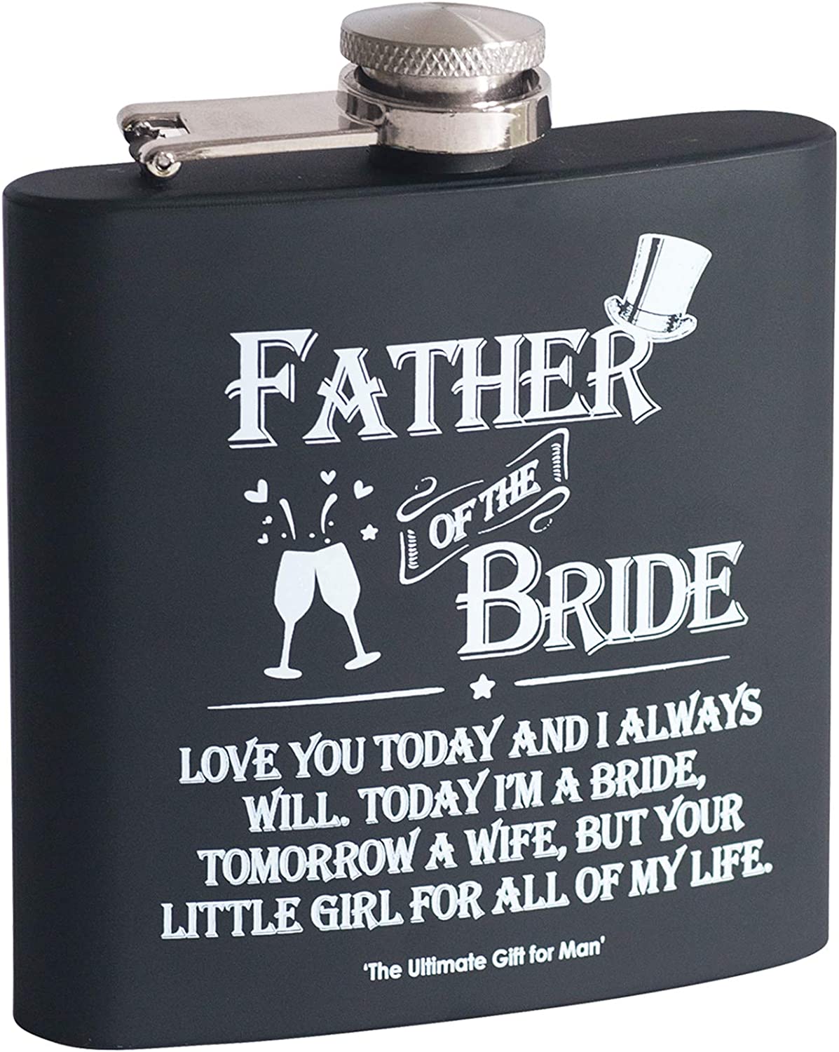 Arora Men's Father of the Bride Hip Flask, Multi-Colour, One Size