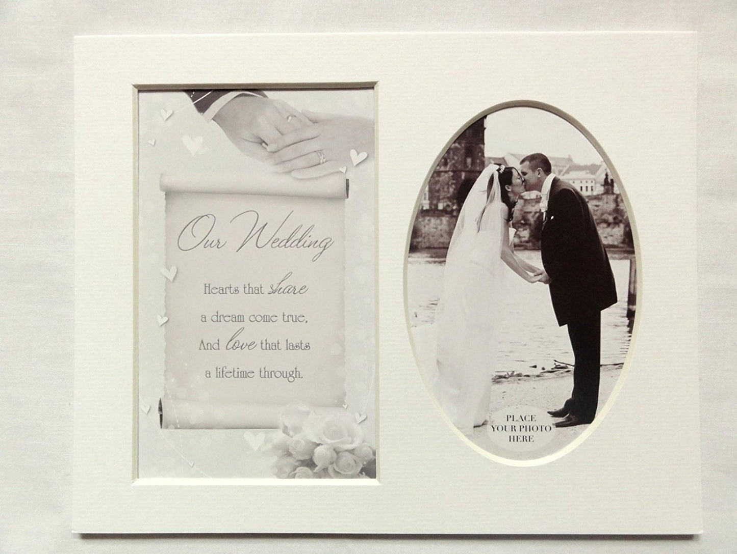 10 x 8 Sentiment Photo Mount Our Wedding Message - hanrattycraftsgifts.co.uk