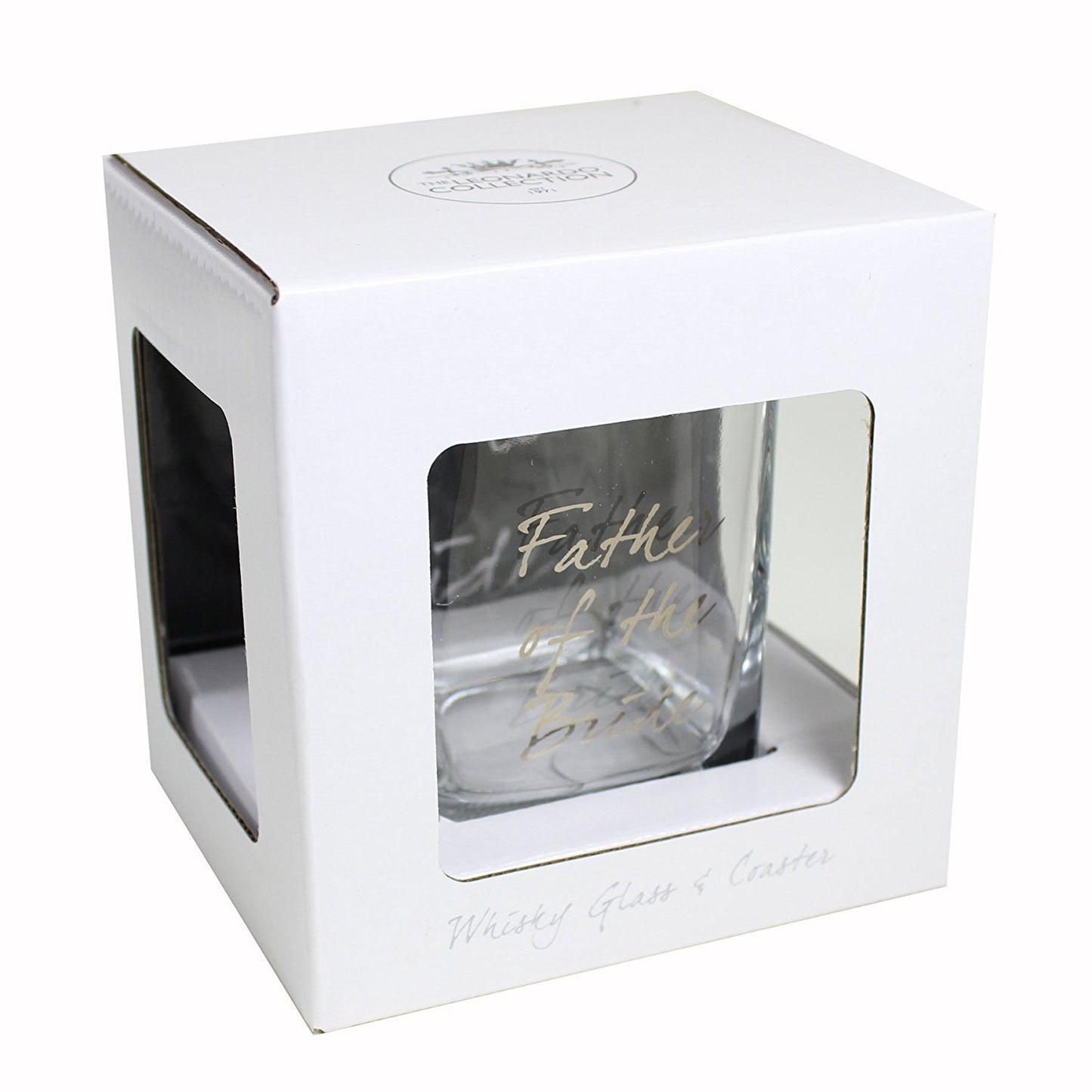 Wedding FATHER of the Bride Whisky Glass & Coaster Thank You Gift LP - hanrattycraftsgifts.co.uk