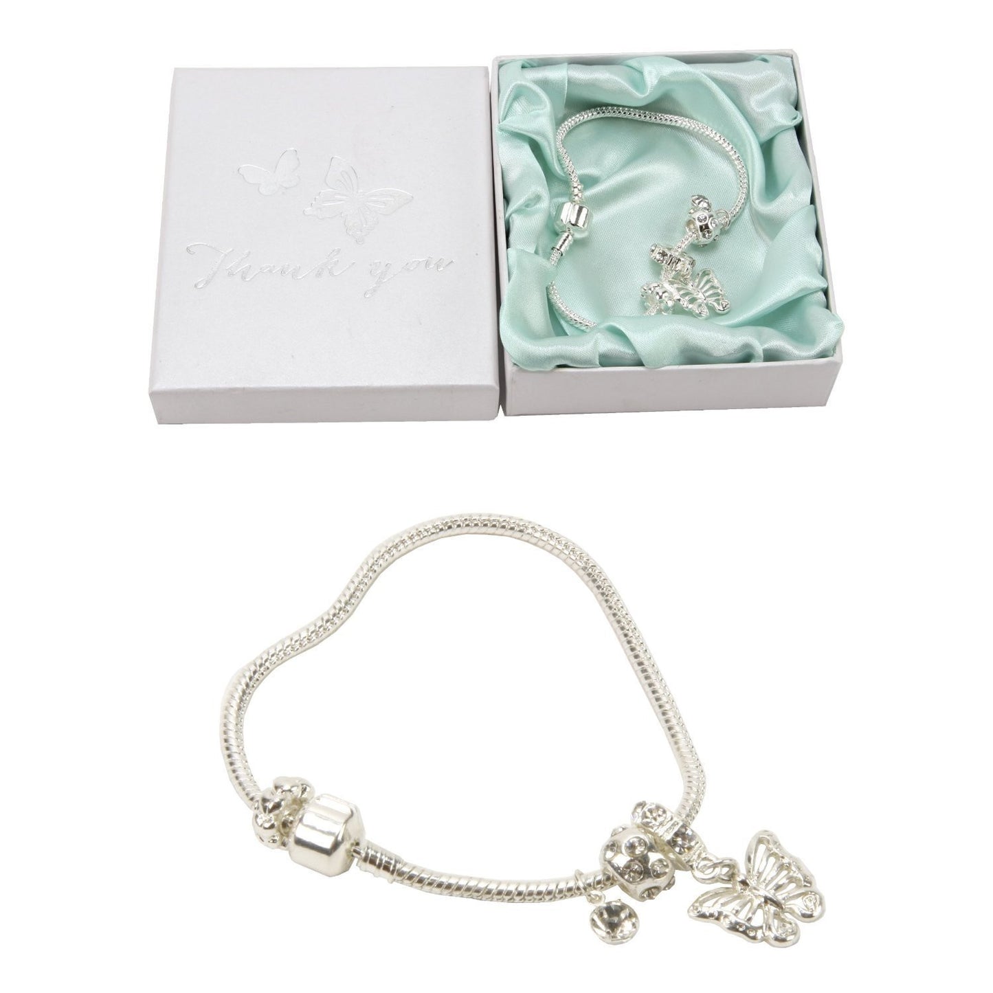 bridesmade bracelit wings love thank you silver plated - hanrattycraftsgifts.co.uk