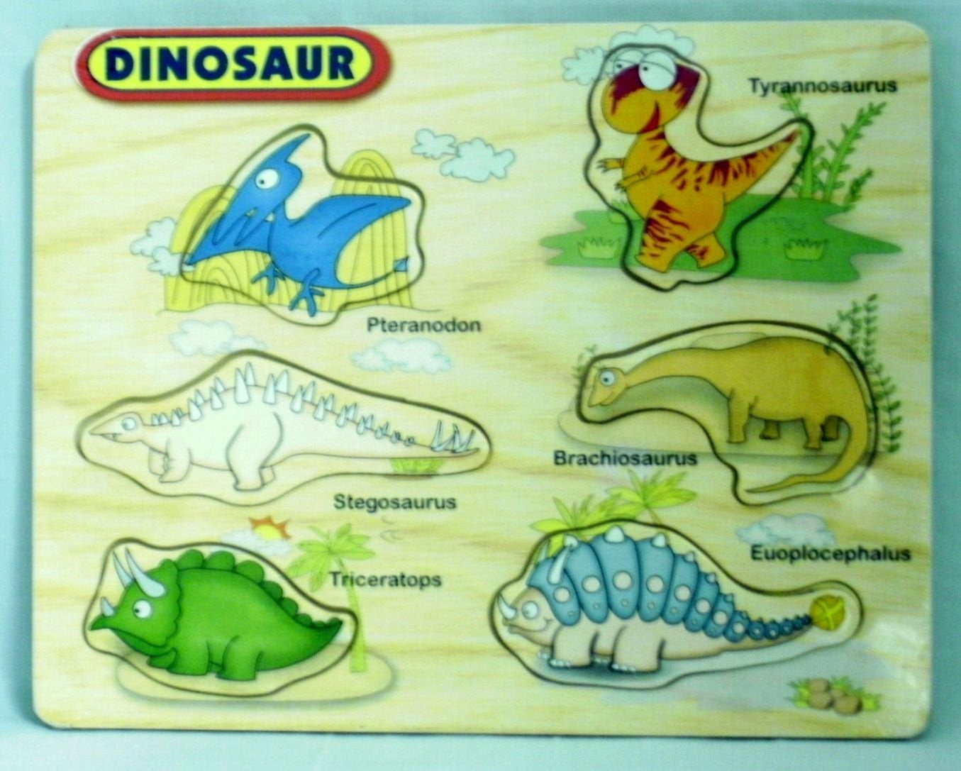 Wooden Puzzle/Jigsaw Mini Playtray: Dinosaur - hanrattycraftsgifts.co.uk