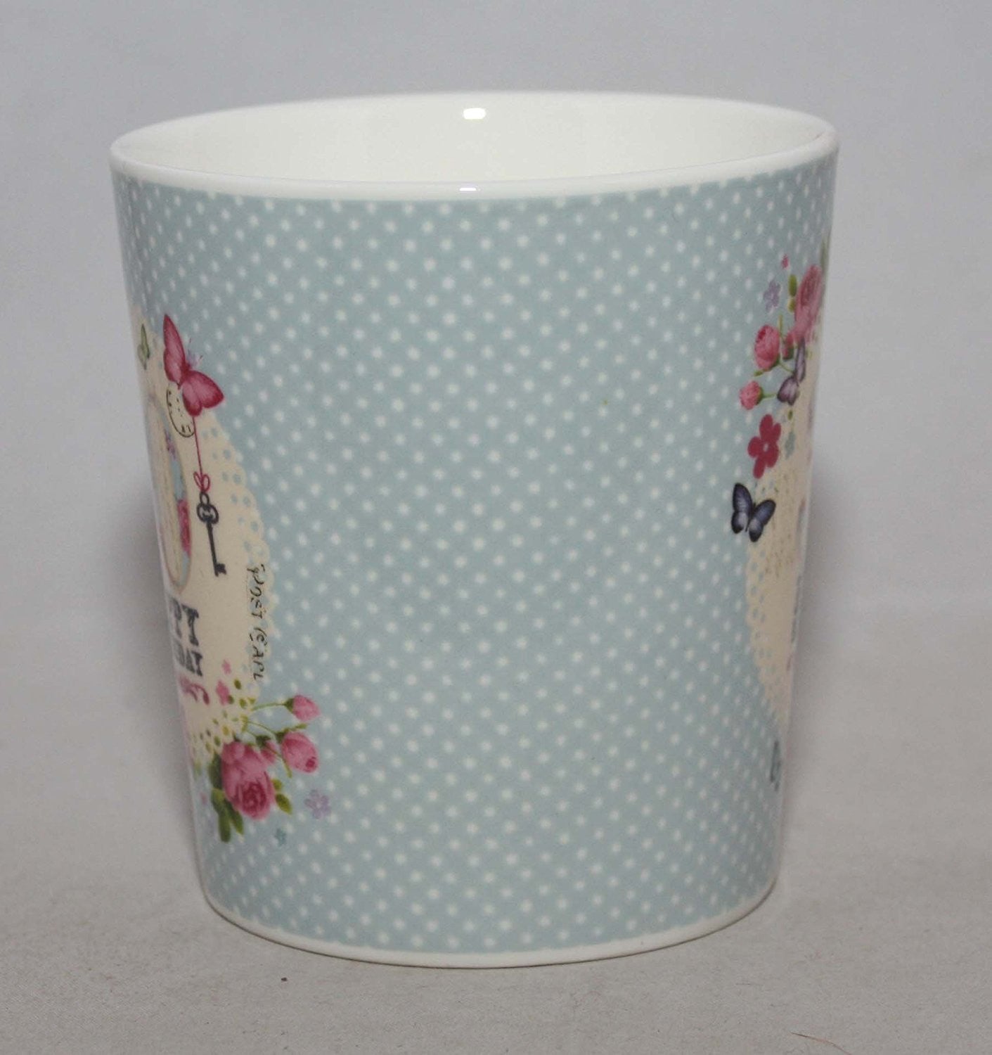 Bellissima Happy Birthday 30 Butterfly China Gift Mug - hanrattycraftsgifts.co.uk