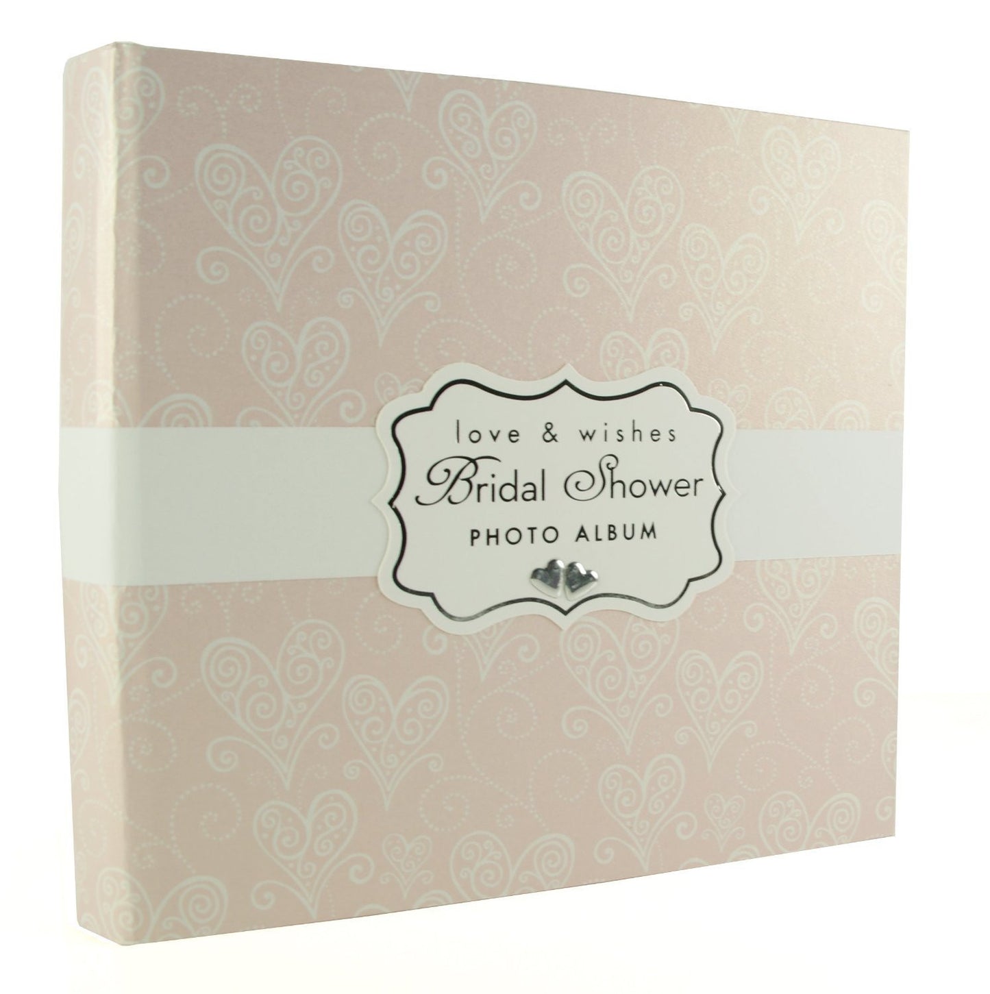 Bridal Shower Photo Album, Love & Cherish Pearlised Paperwrap, Wedding Gift in Gift Box - Laura Darrington Designed Album - hanrattycraftsgifts.co.uk