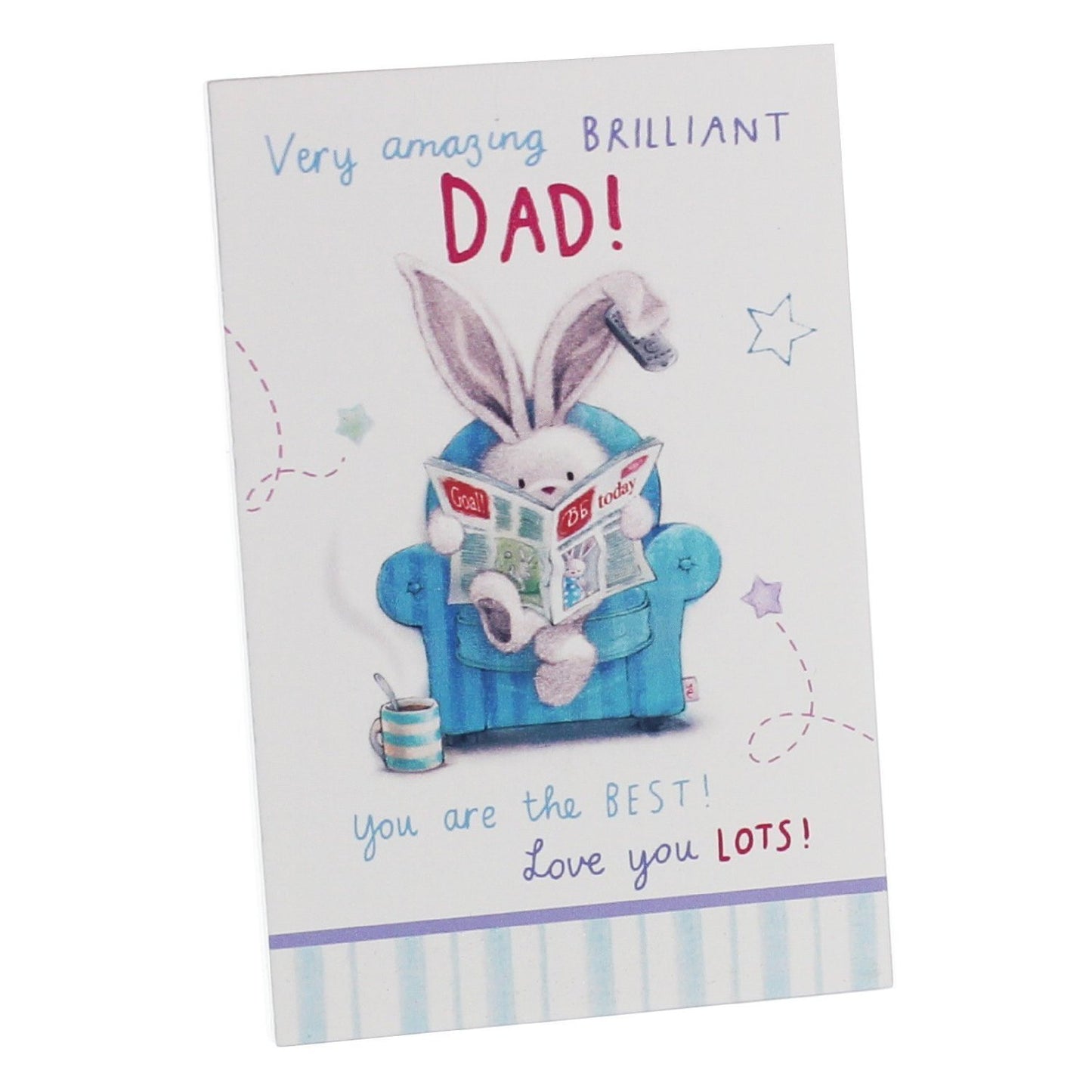 Brilliant Dad Plaque with Bunny - Standing or Hanging Wall Rectangular Plaque - hanrattycraftsgifts.co.uk