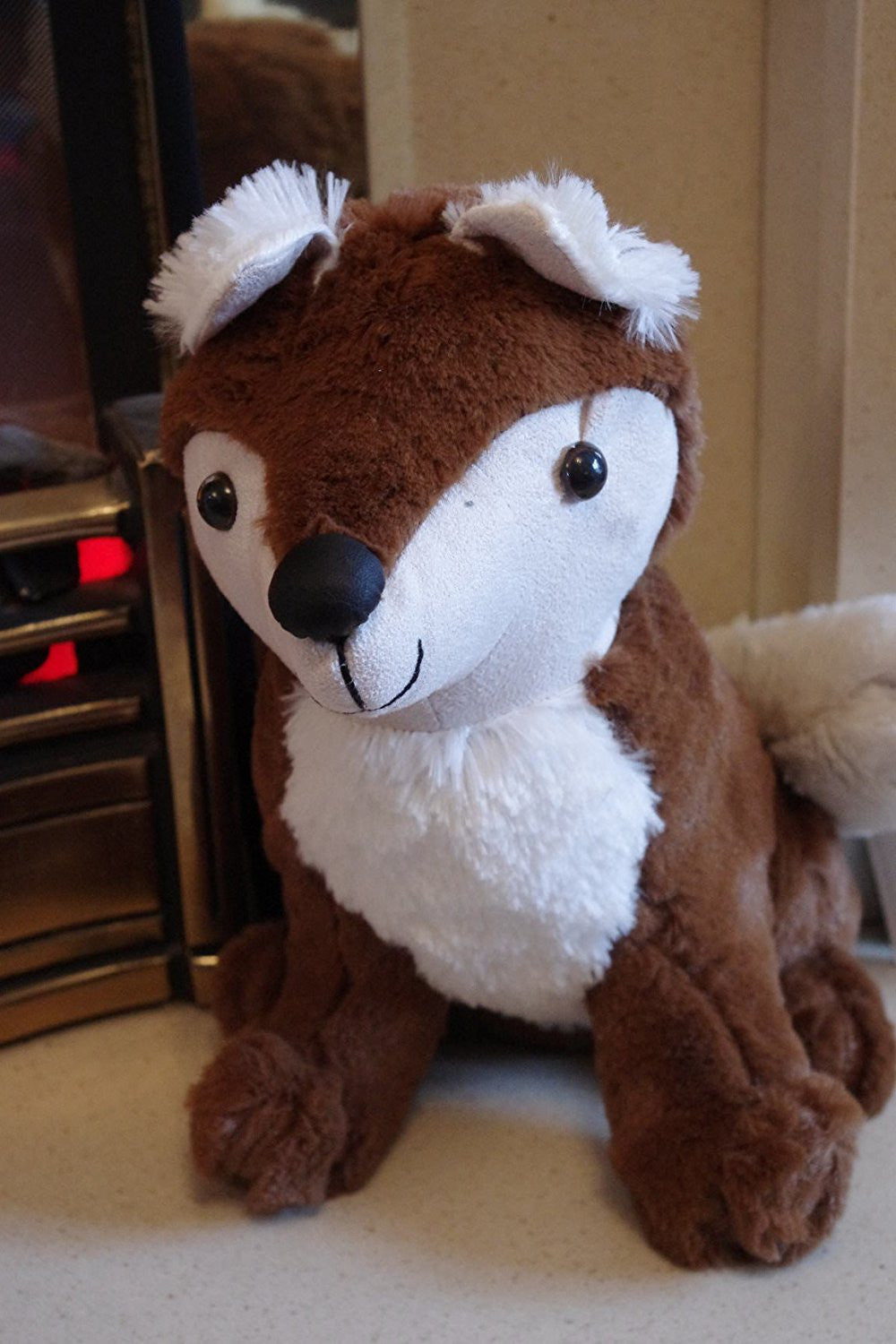 Cute Fox Doorstop Brown Faux Fur Fabric - hanrattycraftsgifts.co.uk